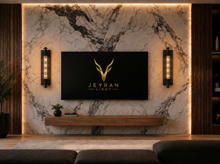 چراغ دیواری مدل خیاری جیران لایت با شید مفتولی و بدنه فلزی مشکی